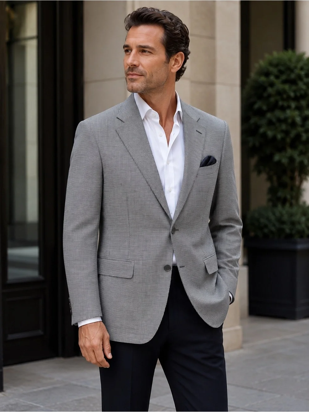 CANALI Trofeo 100% Wool Micro Plaid Sport Coat Blazer 54L (US 44L) Made in Italy